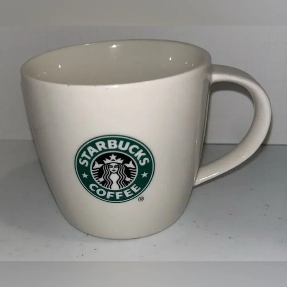 STARBUCKS Logo Mermaid White Coffee Ceramic 12oz Cup Mug 2008 tea
